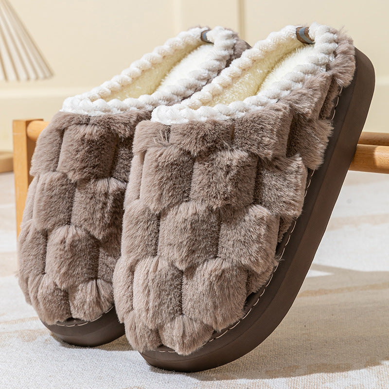 Women's Indoor Non-slip Thick Bottom Warm Cotton Slippers
