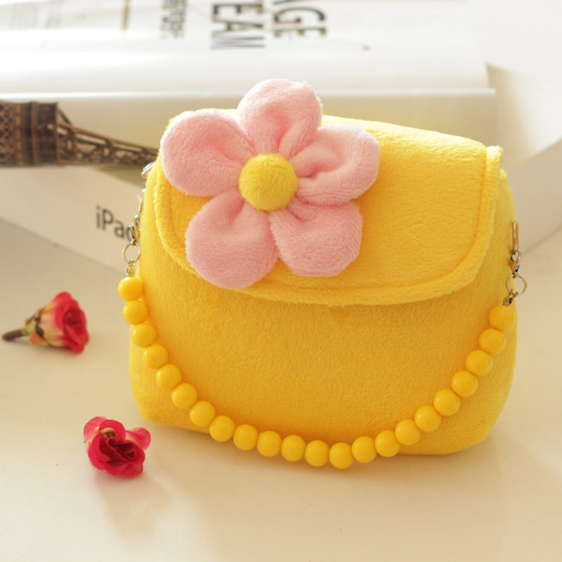 Children's cute flower bead chain hand bag/ baby purse