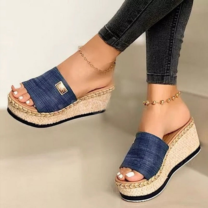 Platform sandals wedge fashion heels