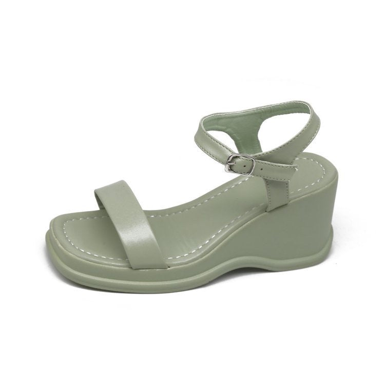 Platform Wedge Women Sandals Shoes. Square Toe Open Toe