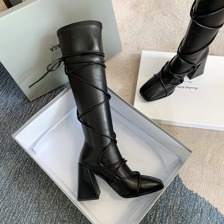 Knee Thick High Heel Boots