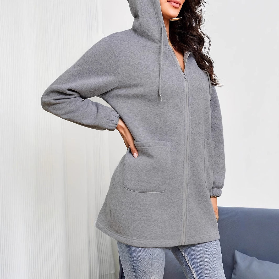 Solid Color Outdoor Autumn And Winter Leisure Loose Long Sleeve Sweatershirt