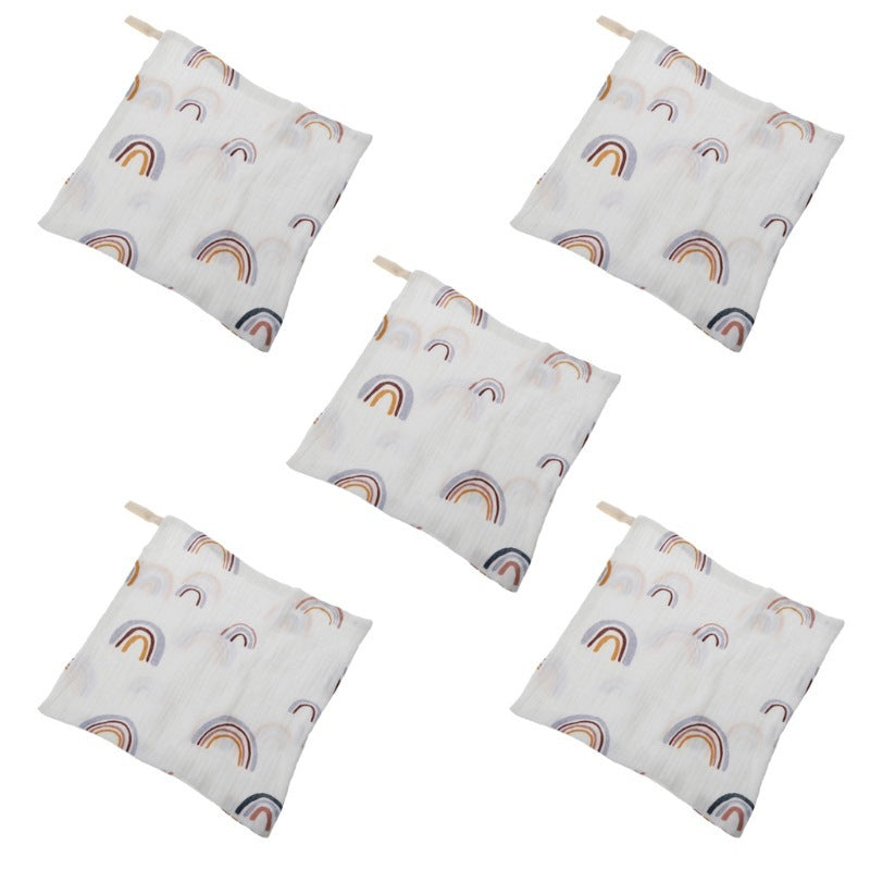 5-piece Baby Towel Plain Cotton Face Towel