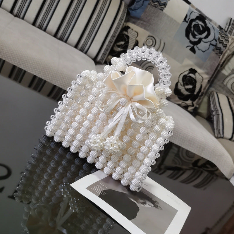 French niche bayberry ball hand-woven, beaded pearl ,dinner handbag