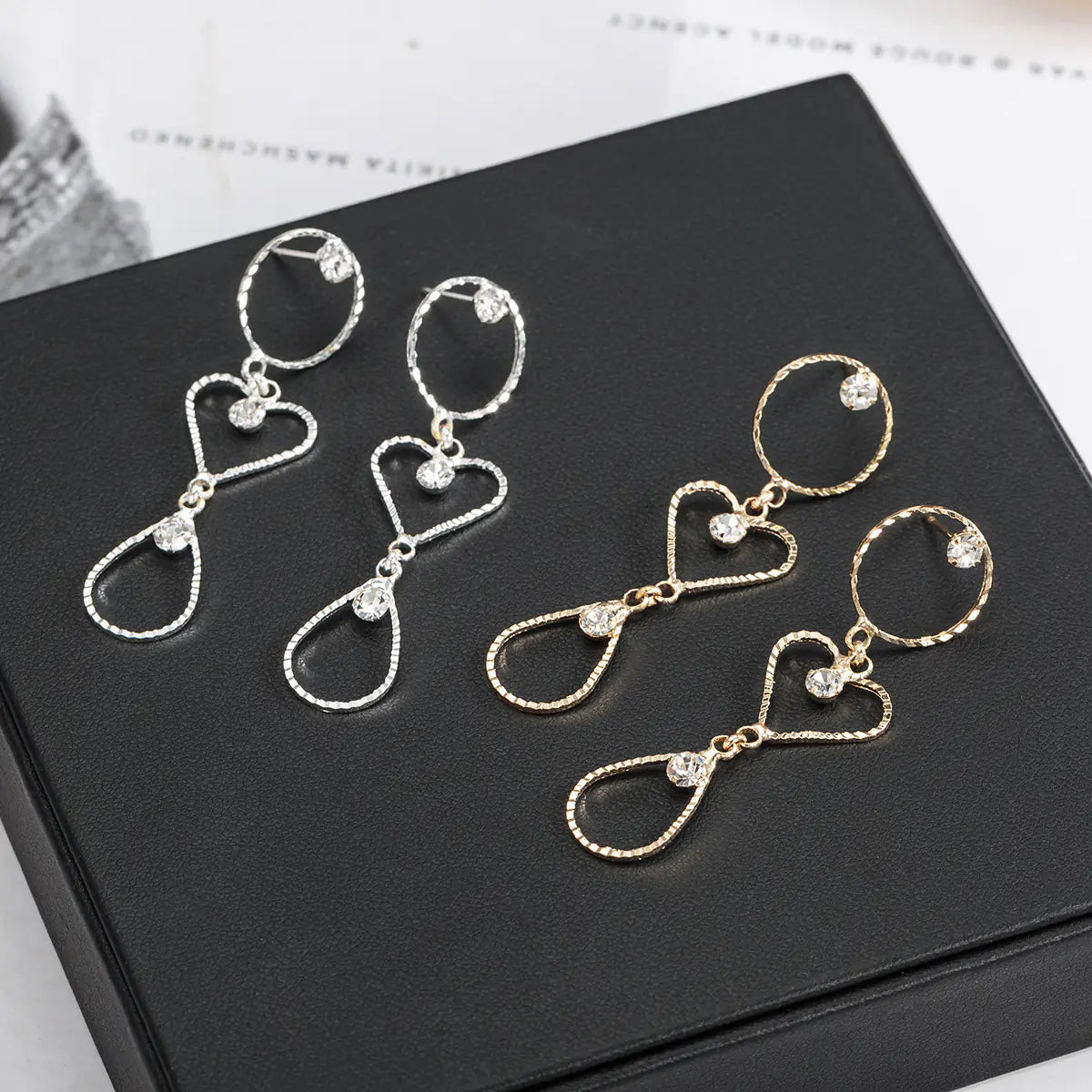 Korean Style Rhinestone Hoop Crystal Earrings for Women
