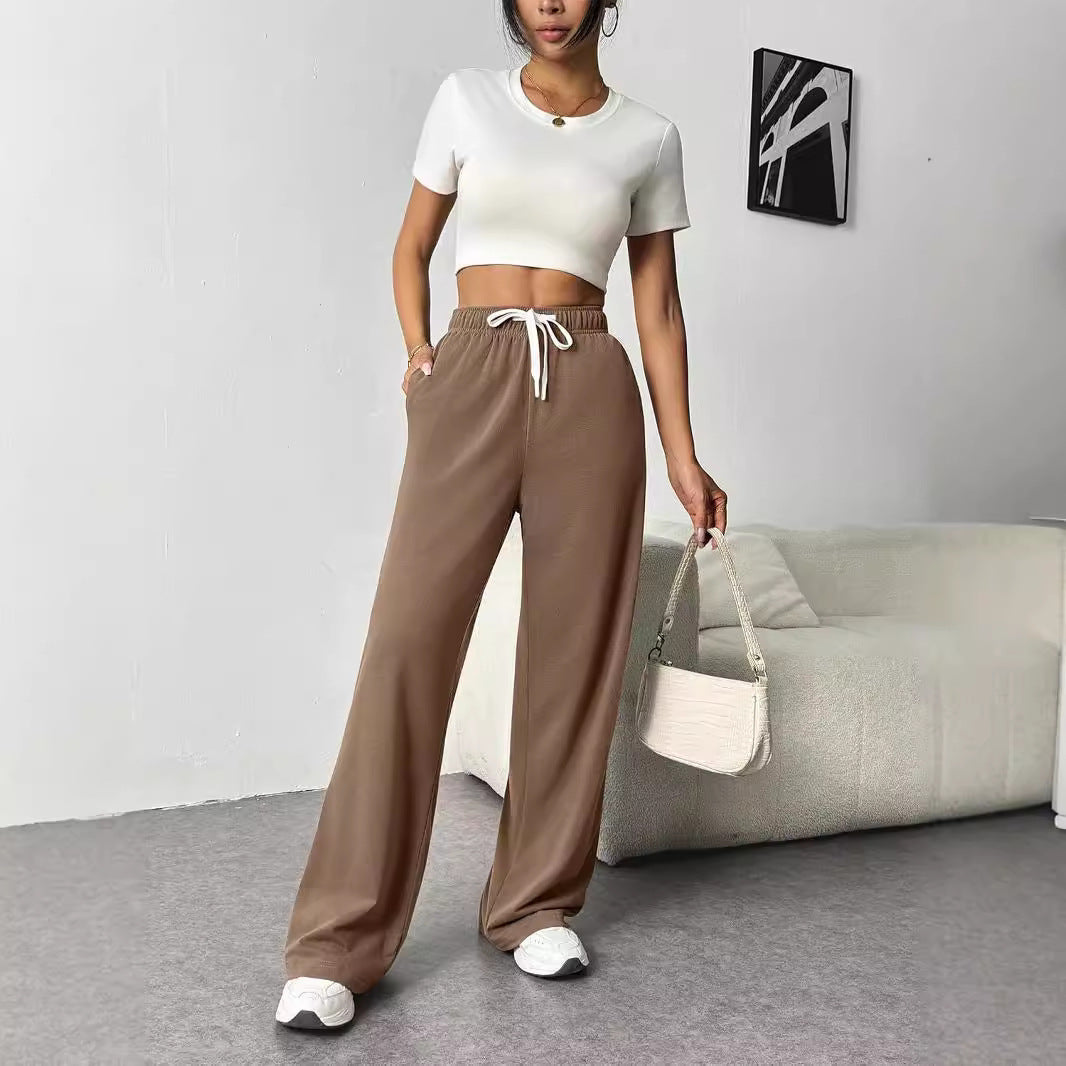 Women's Wide Leg High Waist Loose Track Pants