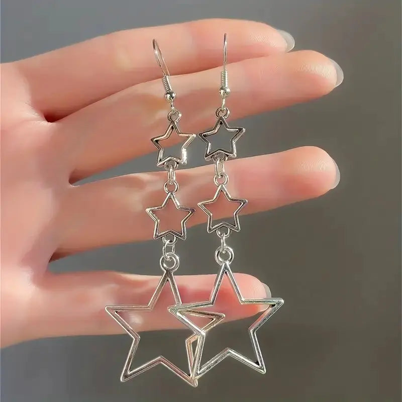 Hollow Five-Pointed Star Earrings for Women