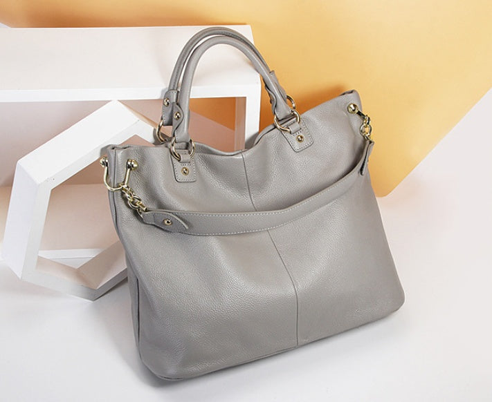 High-grade first layer cowhide leather handbags. Shoulder slung tote bag