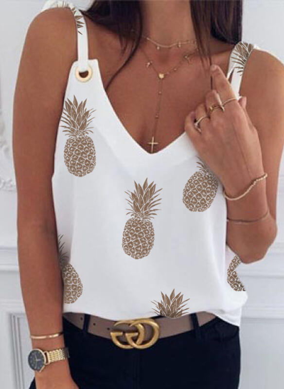 Pineapple print vest