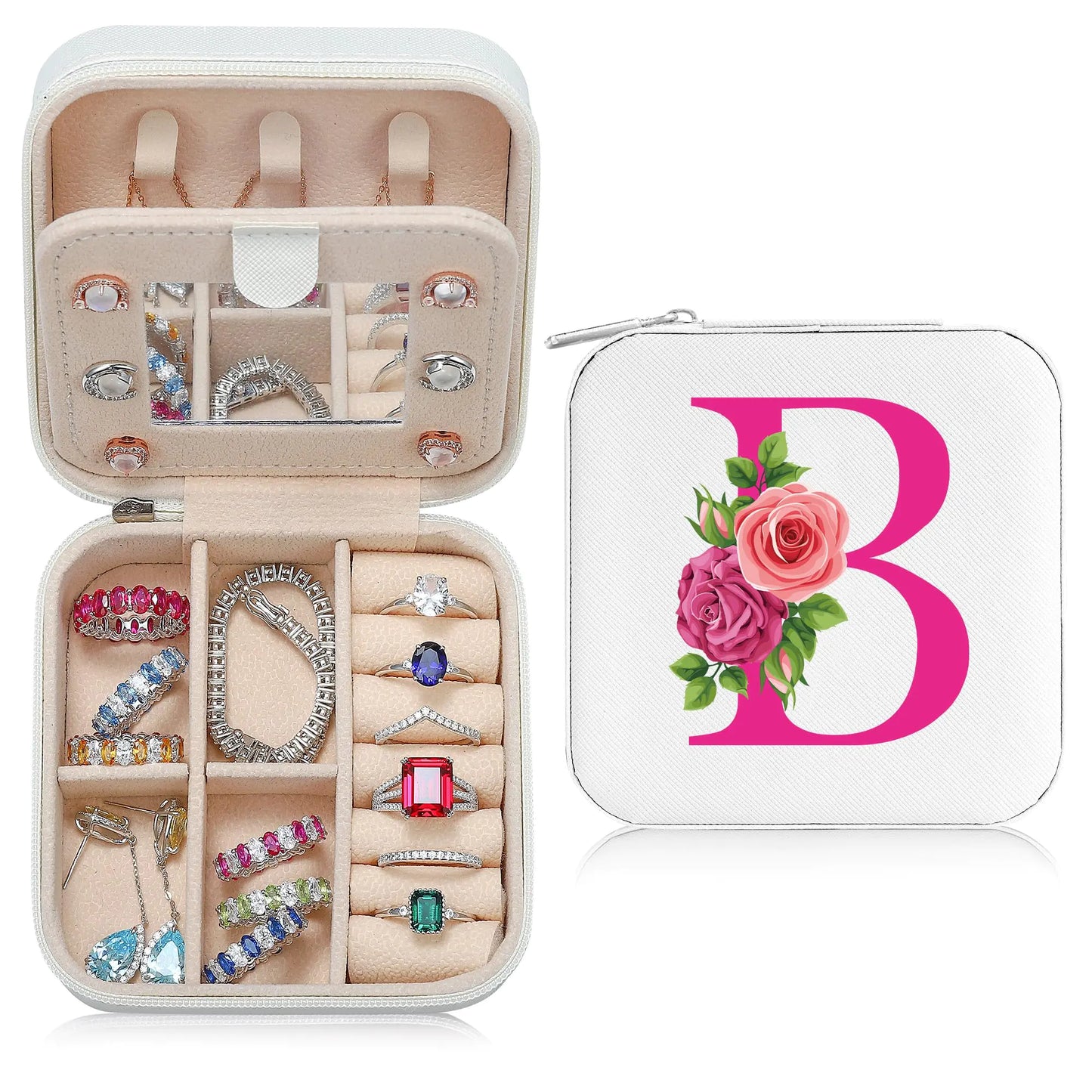 Graduation Jewelry Boxes. Pink Travel Jewelry Organizer boxes. Necklace Earrings Bracelets Travel Gifts for Women Friends