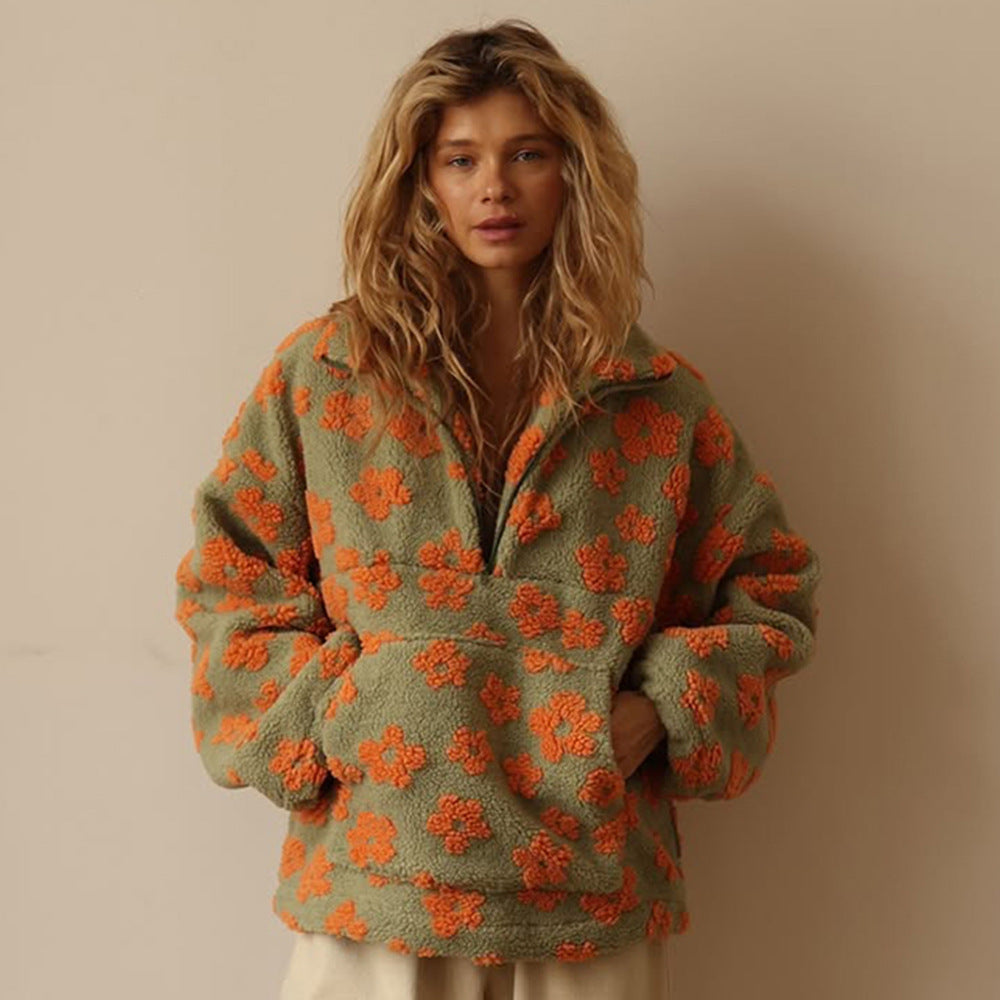Polyester Warm Furry Coat Women
