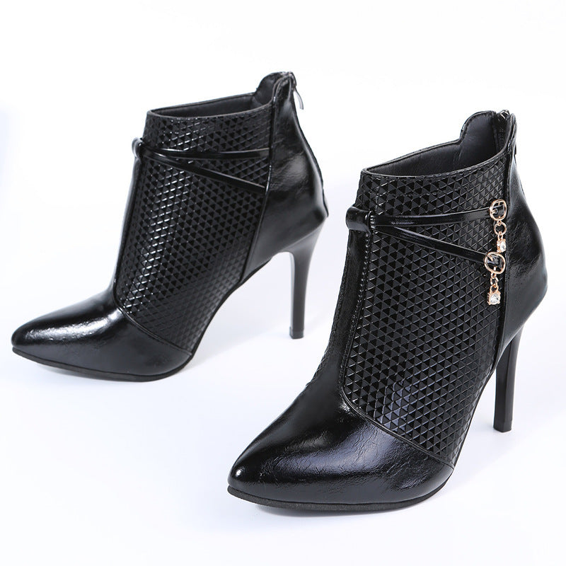 High Heel Pionted Toe Ankle Boots Shoes For Party
