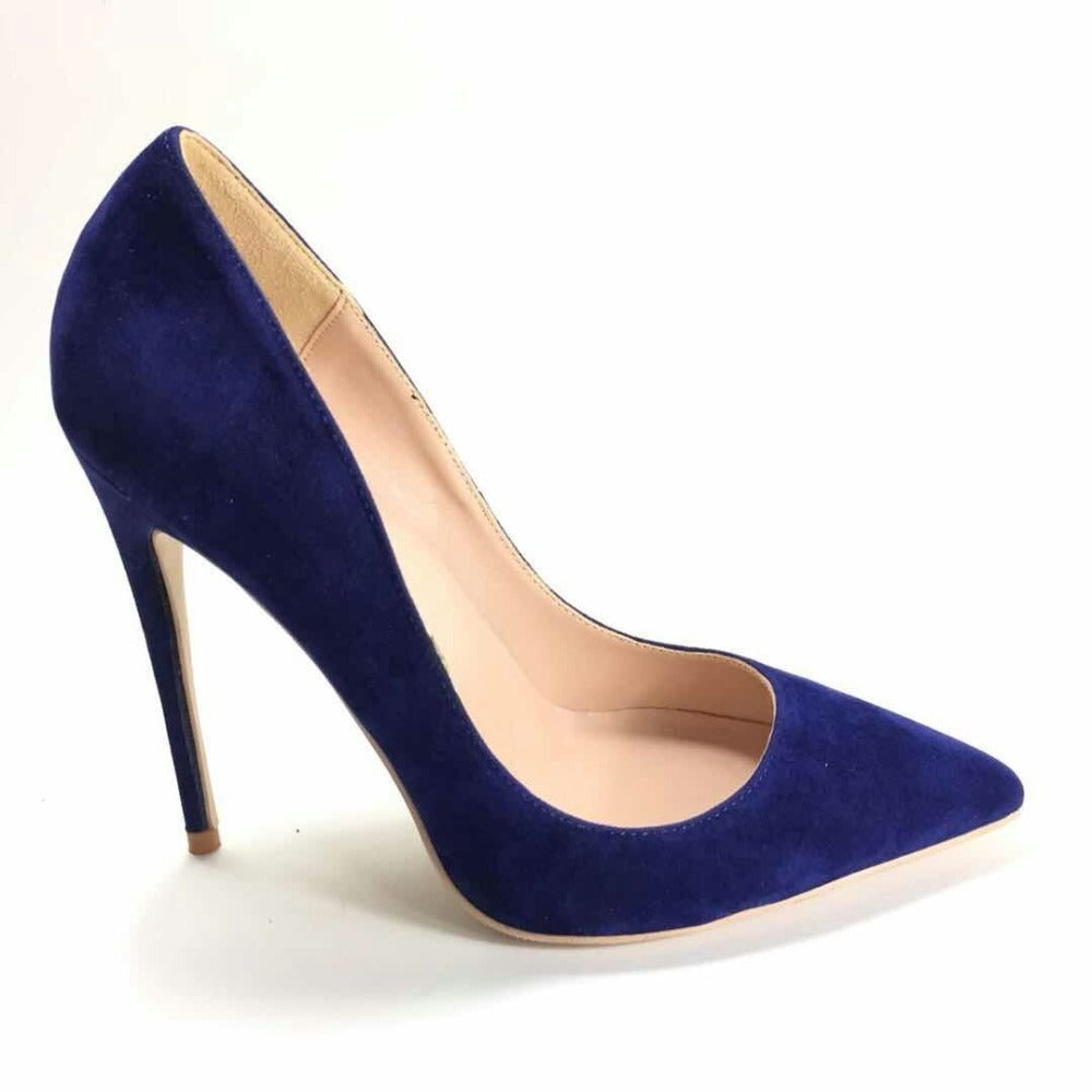 Suede stiletto high heels
