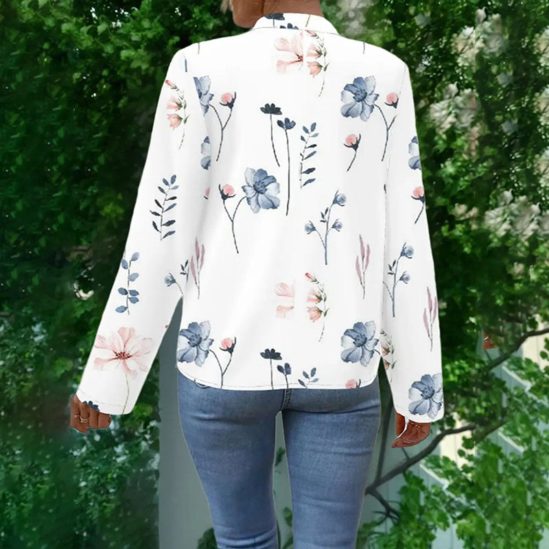 Women's 2025 Fashion V-Neck Tops Long Sleeve Business Casual Blouses Summer Tees Shirts