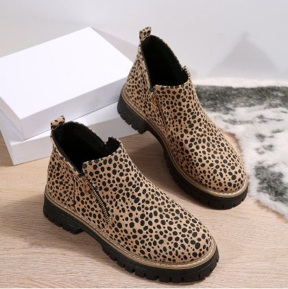 Plus Size Chelsea Spring And Autumn Suede Side Zipper Boots