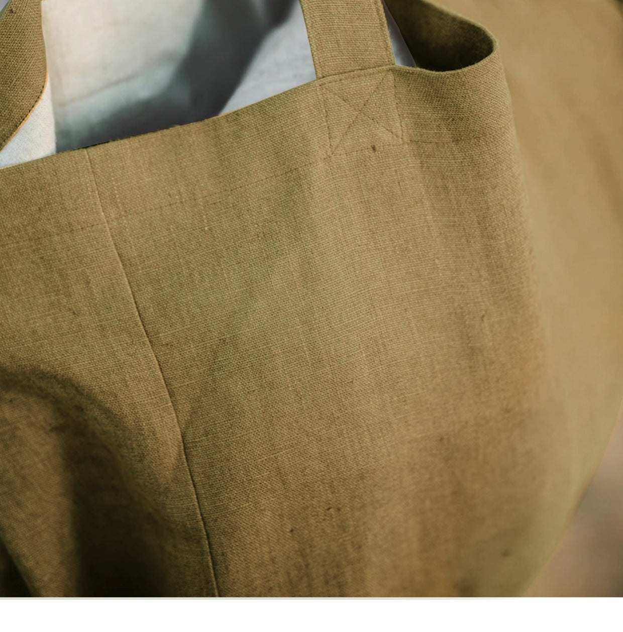 Large Capacity Natural Pure Linen Beach Hand Bag