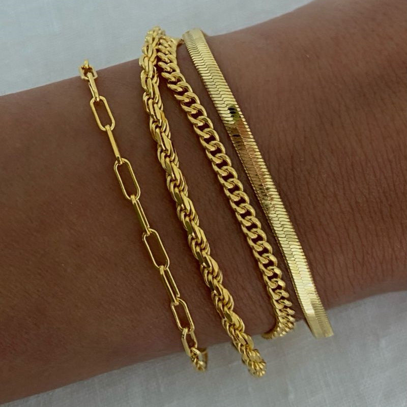 Simple Stainless Steel Exquisite Bead Necklace Bracelet