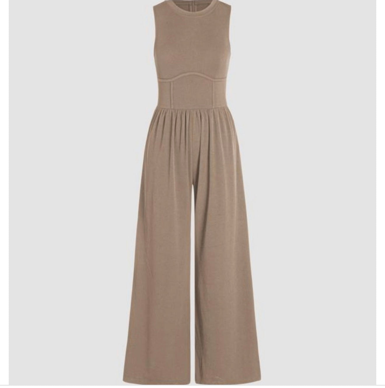 Sleeveless Women's Jumpsuit with Wide Legs (One Piece)