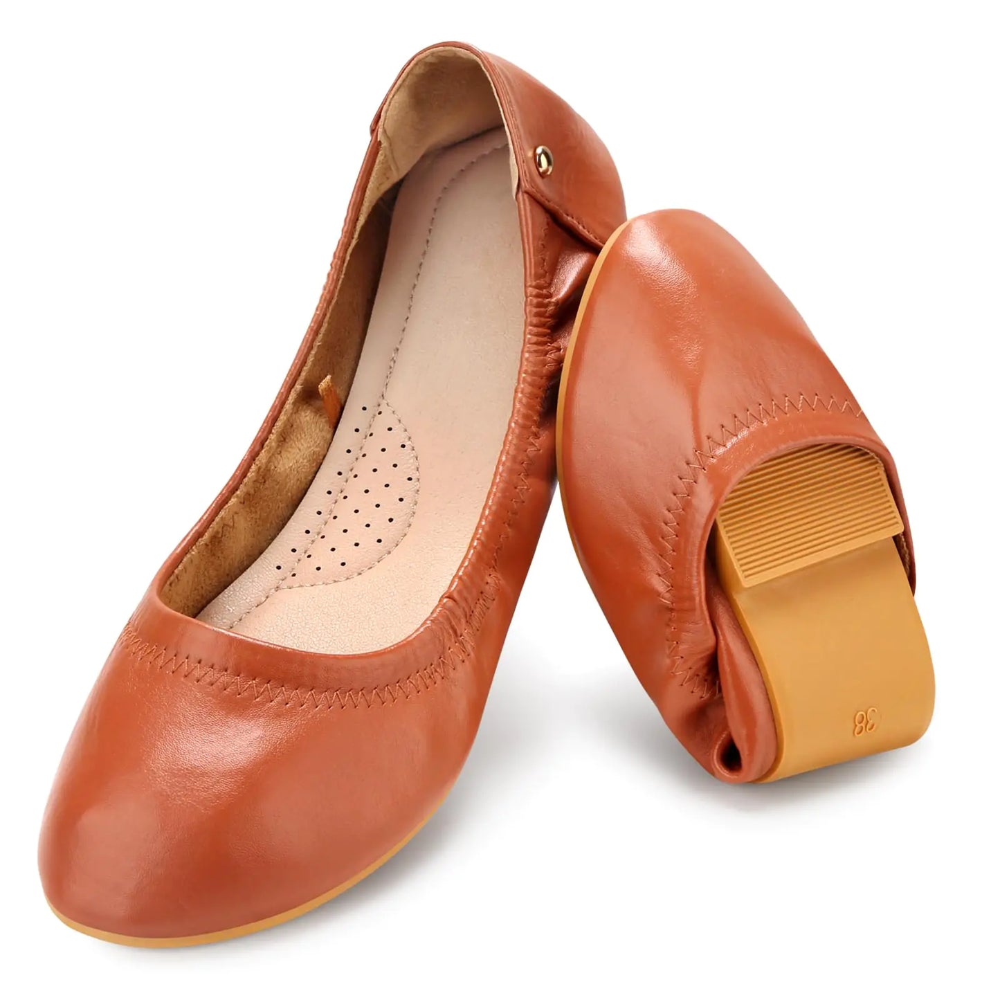 Womens Foldable Ballet Flats. Comfortable Ballerina Roll Up Flats for Wedding Party Travel