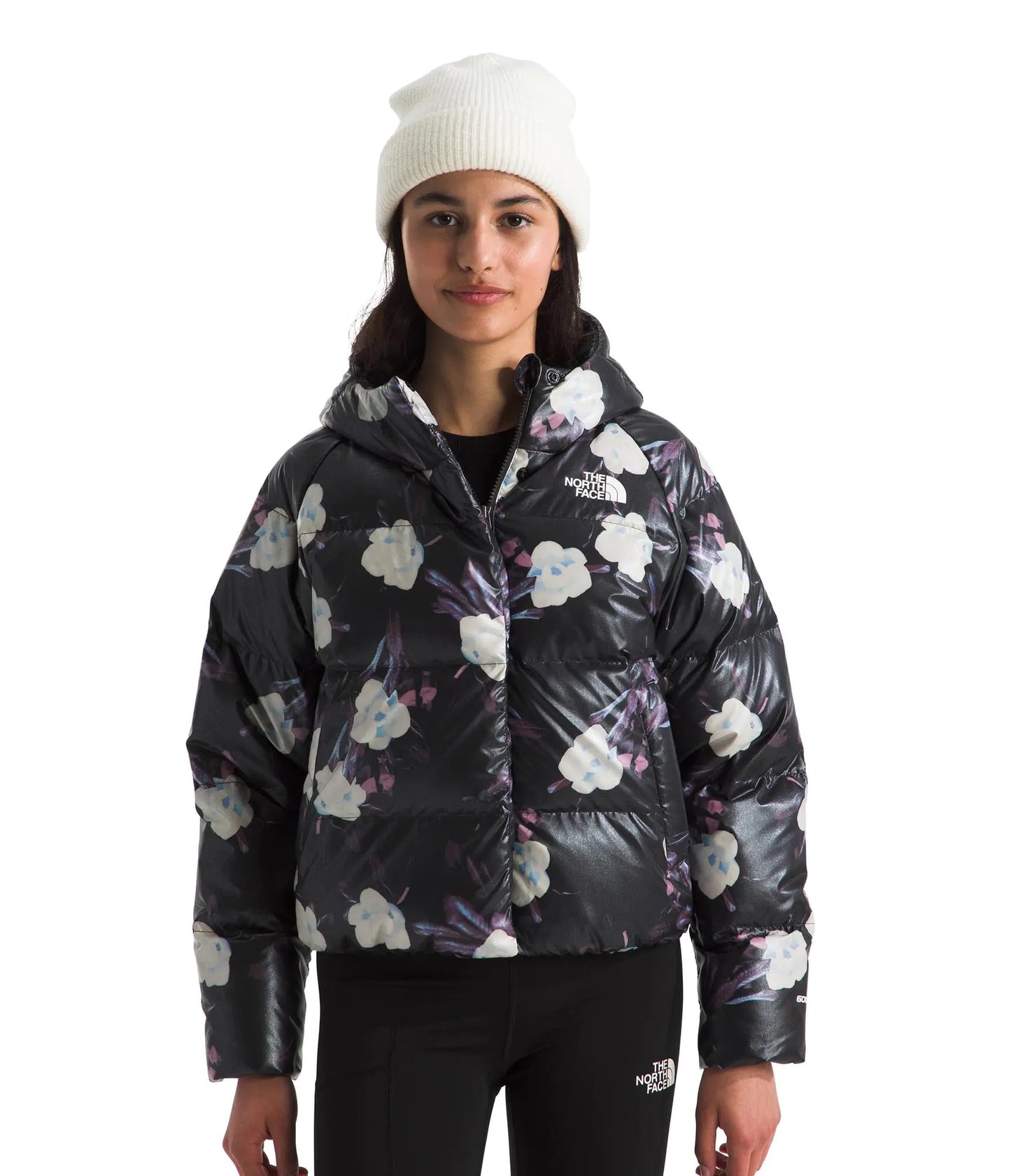 THE NORTH FACE Girls North Down Hooded Jacket, TNF Winter Flowers Print