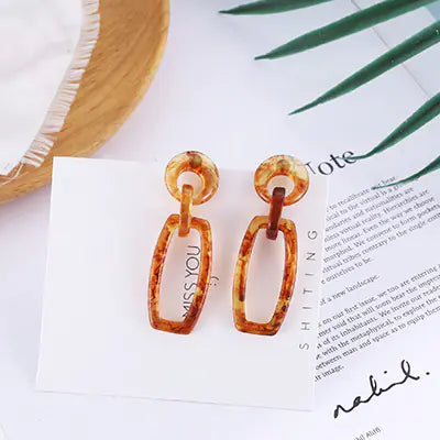 Geometric Acrylic Earrings - Retro Style for Women