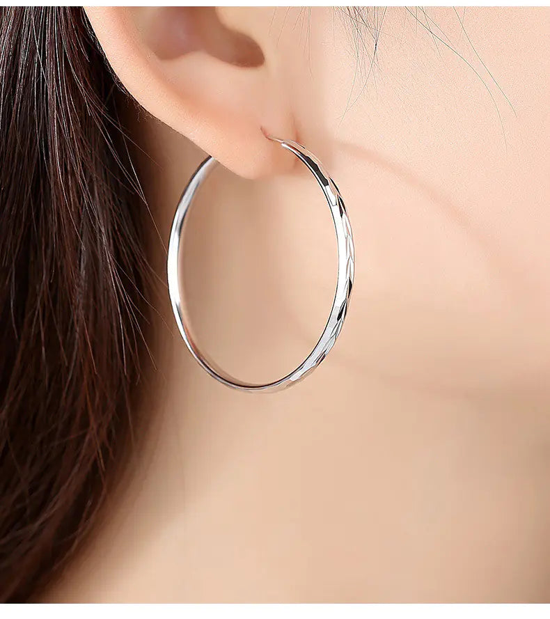 925 Silver Hoop Earrings for Women - Trendy Design