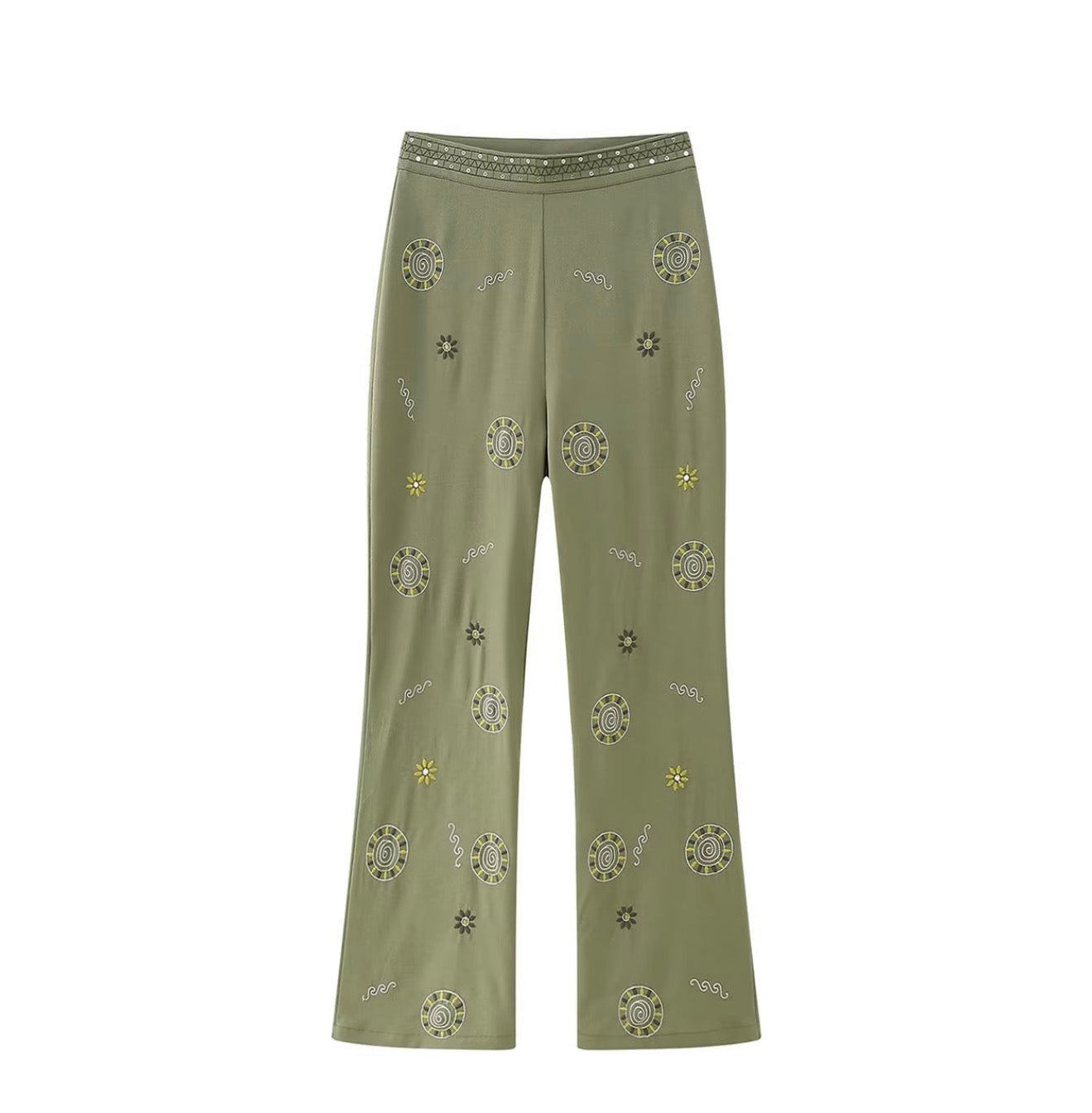 Women's Embroidered Cami and Straight Pants Set