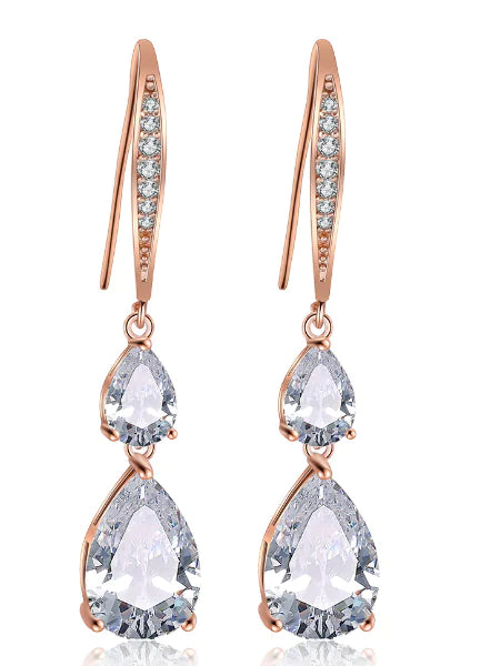 RAKOL Exquisite Water Drop Zircon Earrings for Women