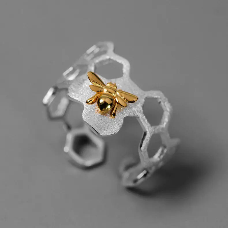 Beehive Ring, Women's Jewelry, Honeycomb Design