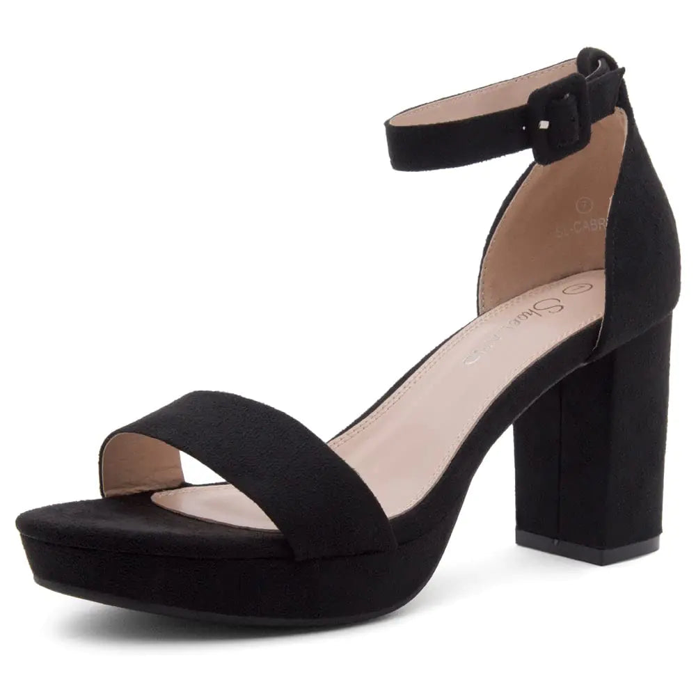 Womens Platform Heels. Open Toe Chunky Comfy Block heeled shoes, Ankle Strap Sandals. Size 10.0