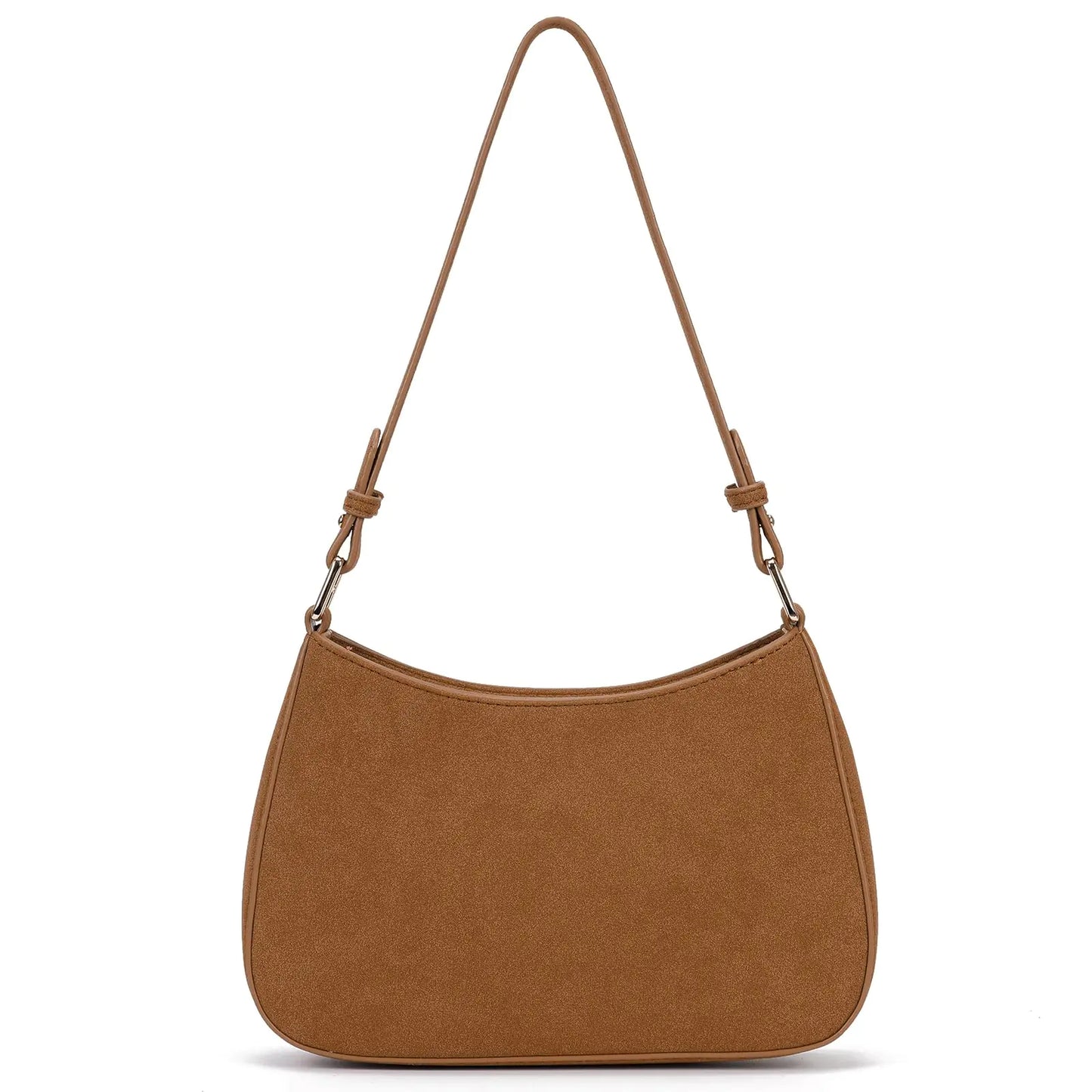 Suede Handbag Purse for women. Crossbody Fall Shoulder Bag, Retro Brown Suede Satchel Bag