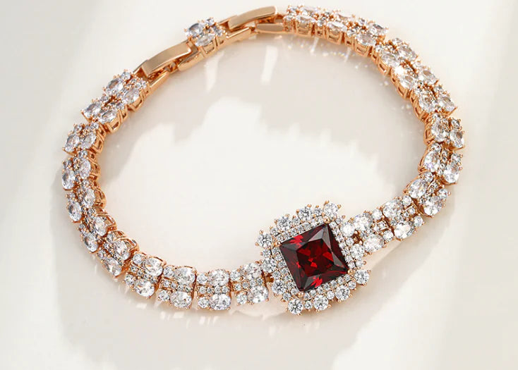 Square Micro Inlaid Zirconium Buckle Bracelet
