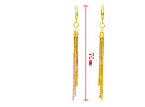 Long Tassel Gold Earrings for Women Wedding Jewelry