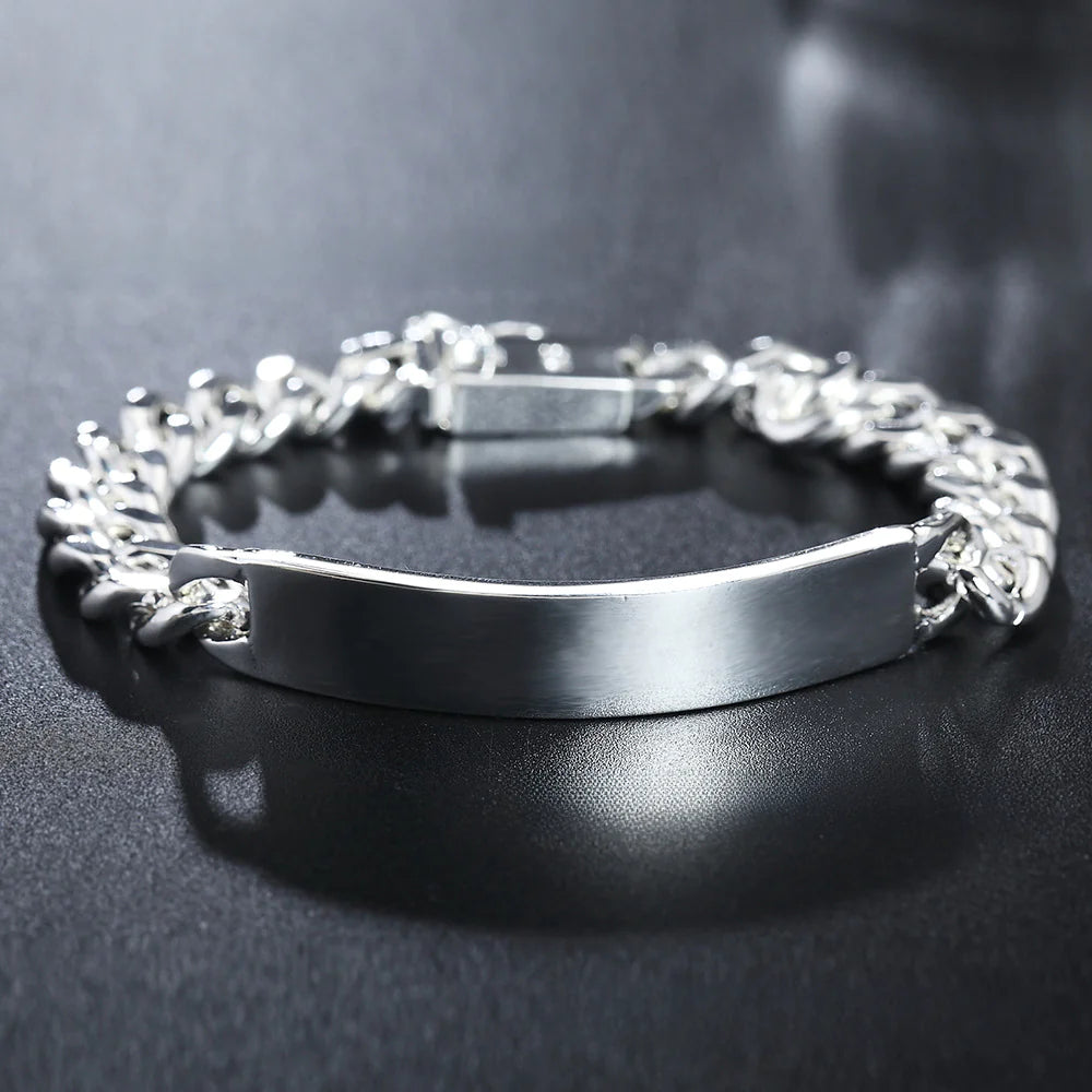 10M Leather Bracelet - Fashionable Silver Jewelry