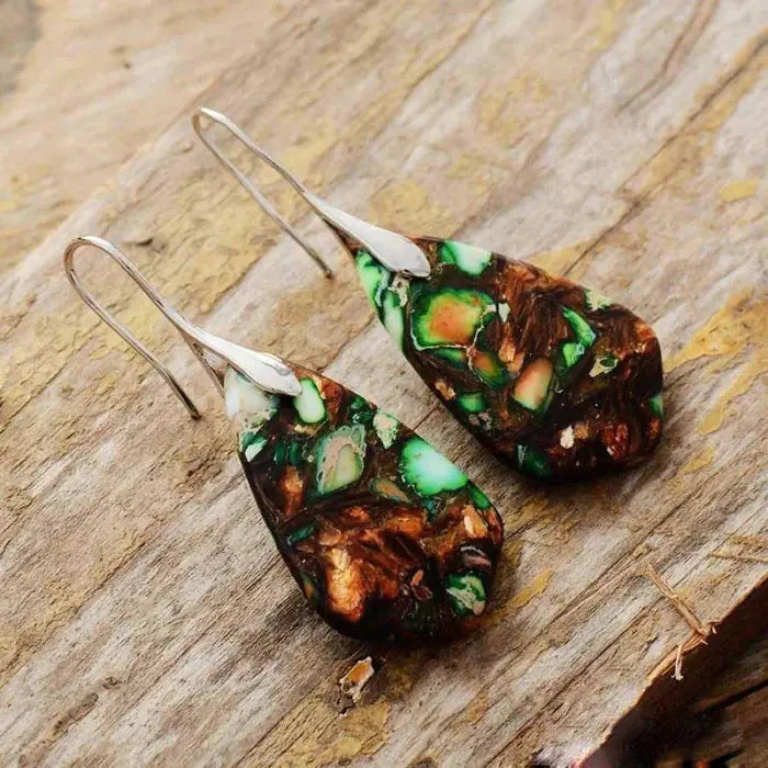 Colorful Teardrop Pendant Earrings for Women