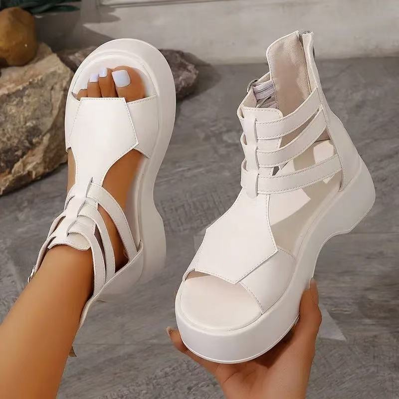 Roman Spring And Summer Flat Heel Muffin Women Sandals