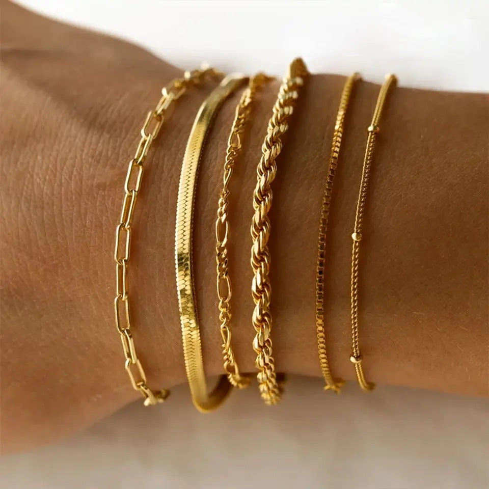 Simple Stainless Steel Exquisite Bead Necklace Bracelet