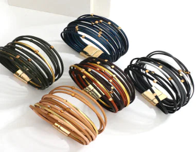 Vintage Beads Soft Leather Women's Bracelet
