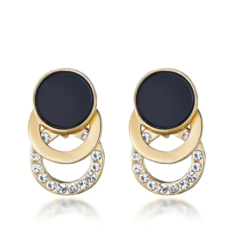 Geometric Rhinestone Earrings for Women - Hypoallergenic