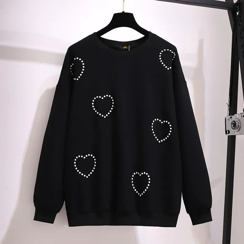 Plus Size Women's Long Sleeve Cotton Sweatshirt