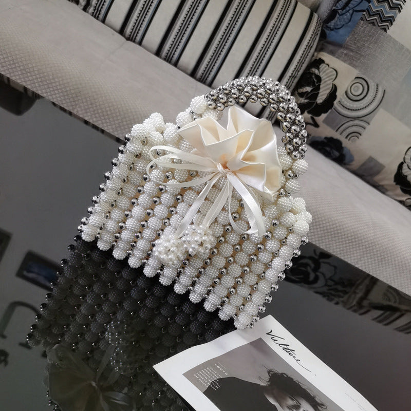 French niche bayberry ball hand-woven, beaded pearl ,dinner handbag