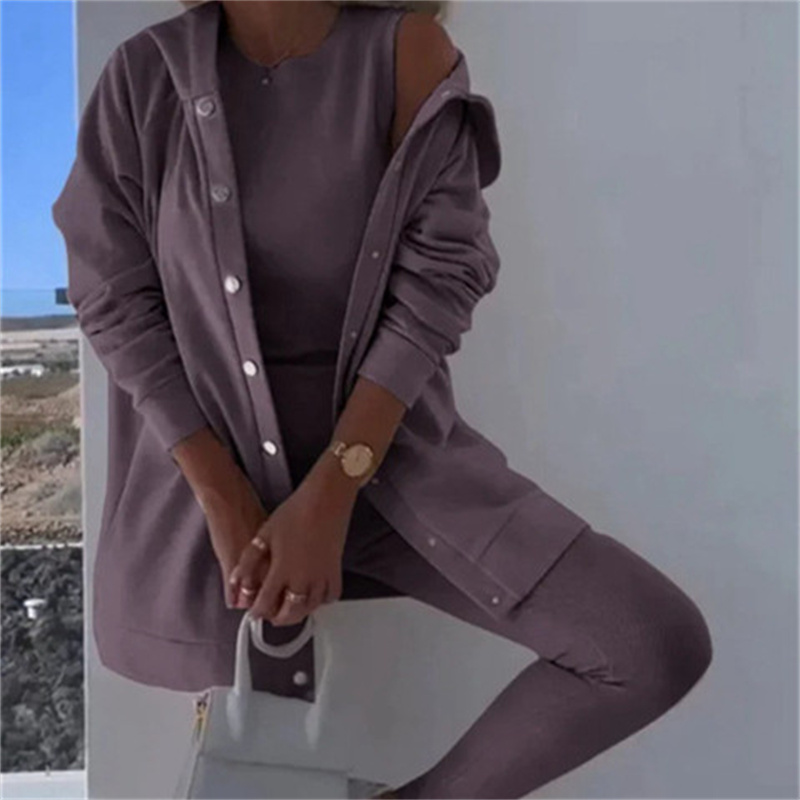 Women's Hooded Sweater Vest & Pants