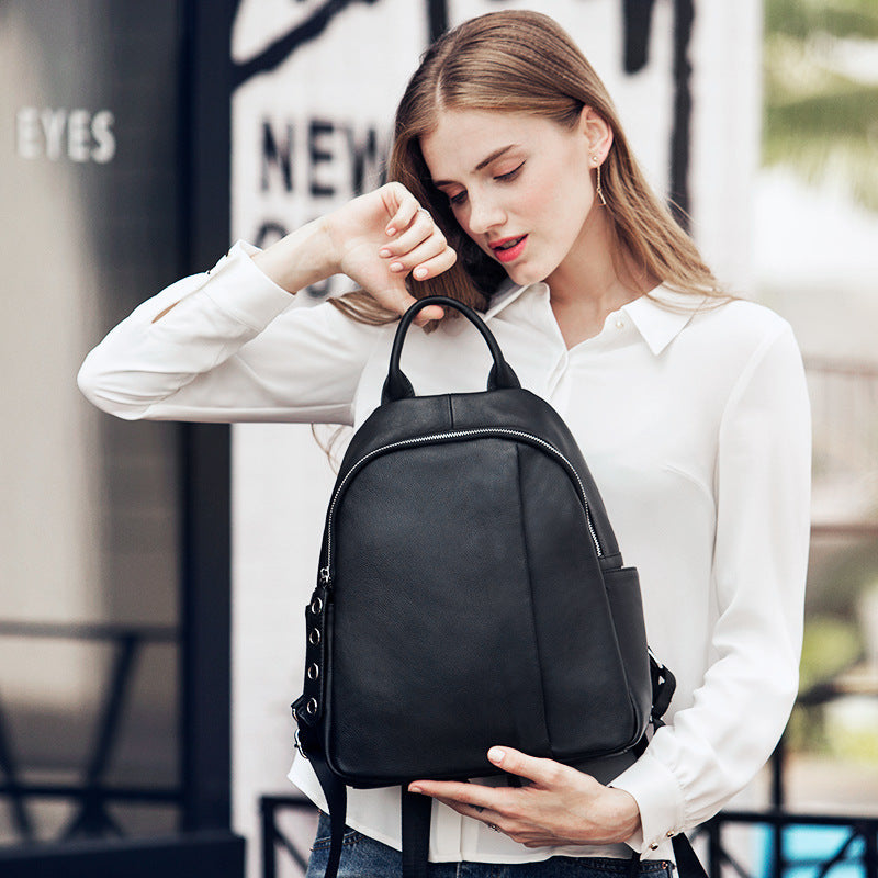 Backpack Leather Travel Handbags. Tide Ins Wild Top Layer Cowhide