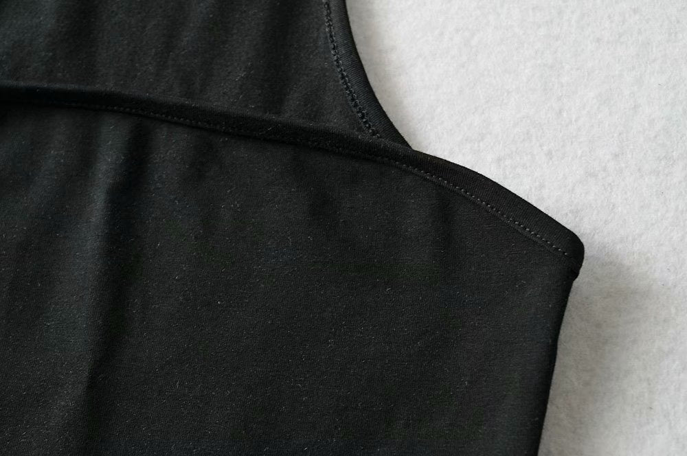 Fried Street Flat Tube Top Hanging Neck Solid Color Stretch Short Vest