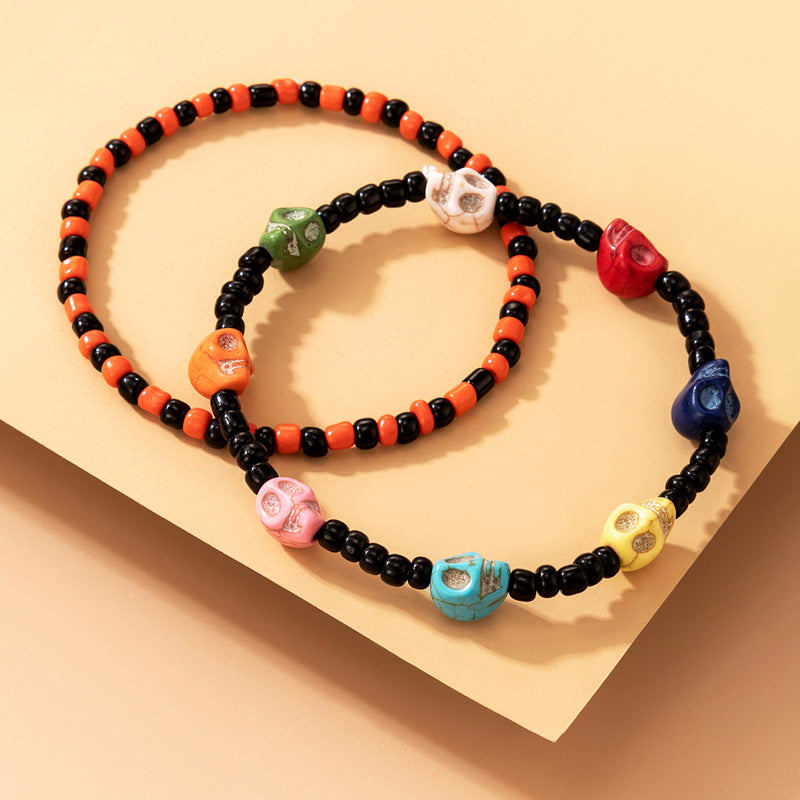 Halloween bracelets and Earrings skulls jewelry