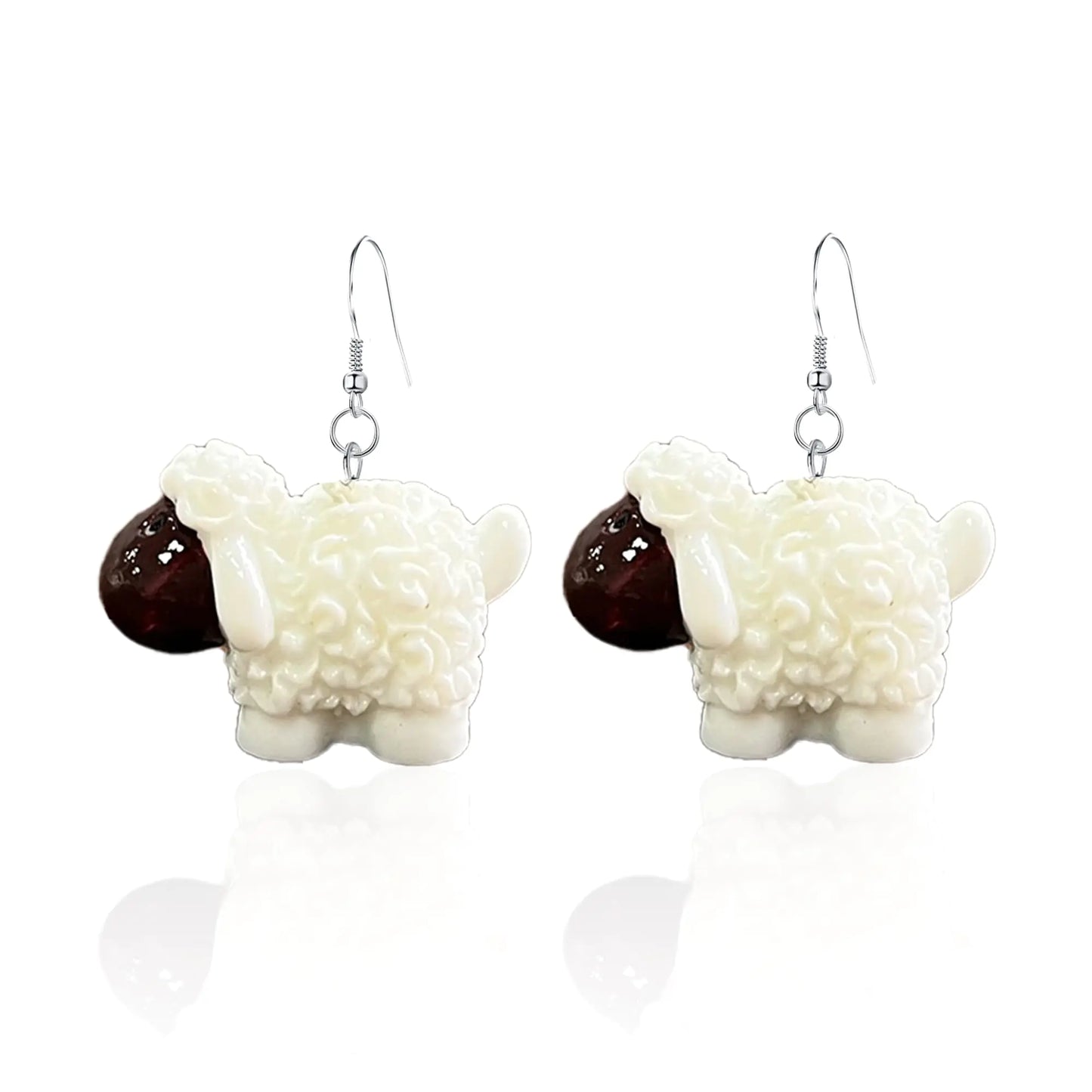 Resin Drop Dangle Earrings. Resin Cute Handmade 3D Animal Sheep Exquisite Earrings for Women.