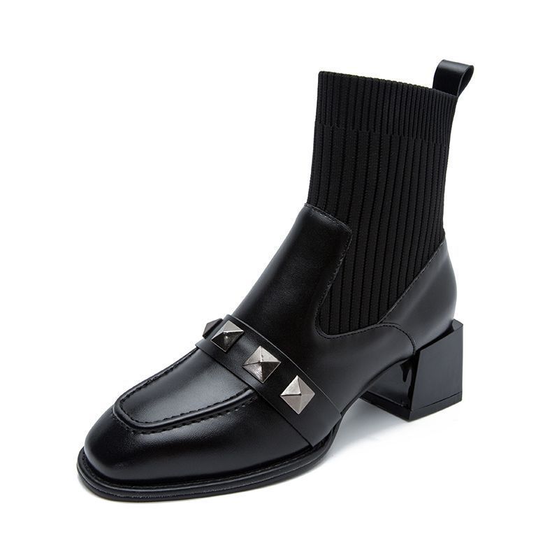 Thin Socks Mid Heel, Chunky Heel Boots. Dr Martens