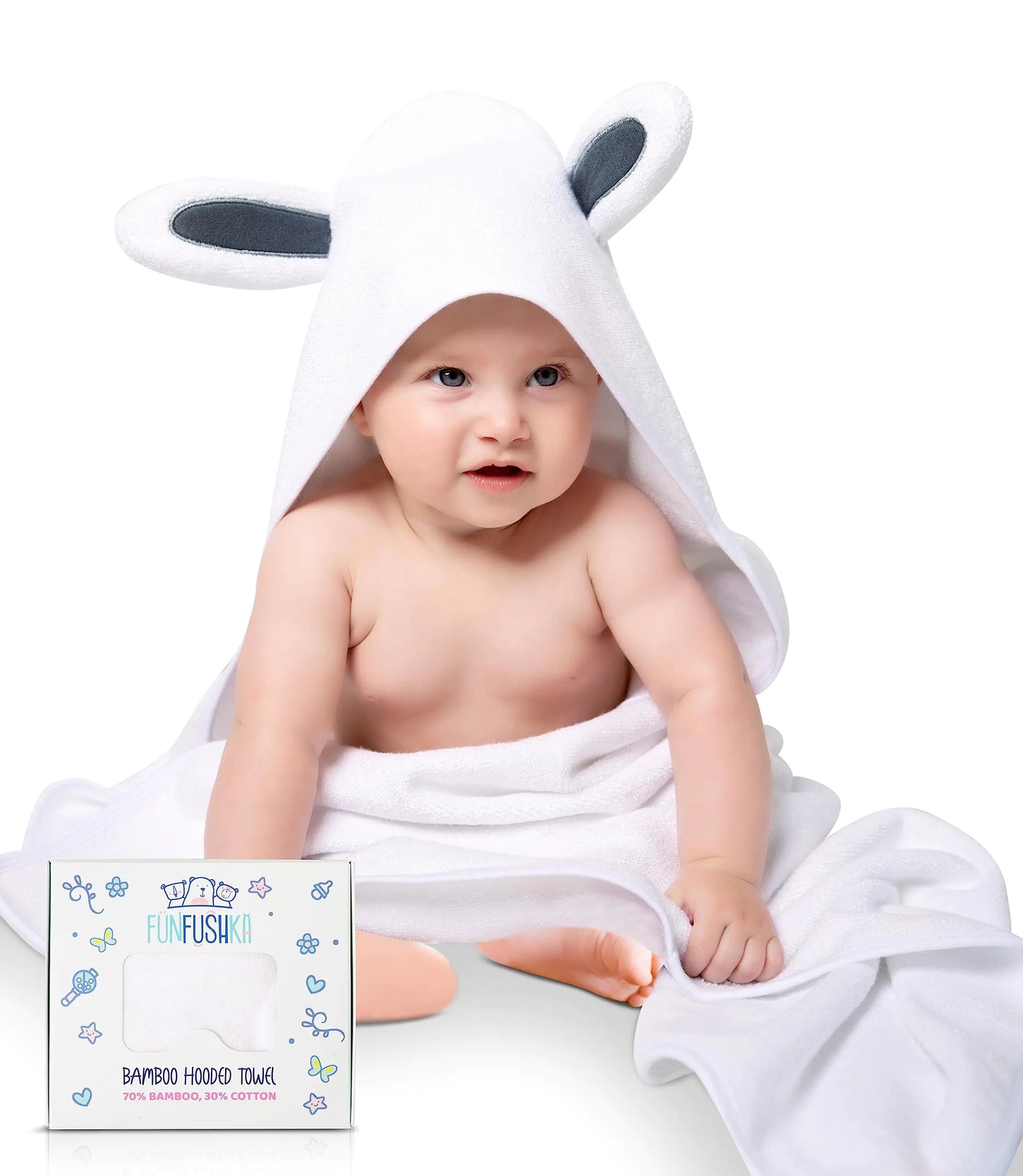 Baby Hooded Towel - Ultra Soft for Newborns Infants and Toddlers - Super Absorbent Baby Bath Towels (Rabbit)