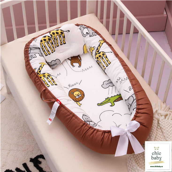 Baby Removable & Washable, Portable Cotton Cradle Travel Bed Crib, For Children Infant Kids