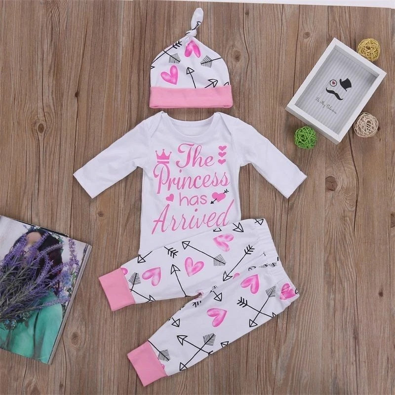 4PCS Newborn Kids Baby Girl Romper Bodysuit set